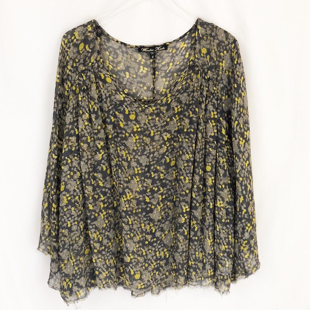 Winter Kate Silk Floral Top Sz S